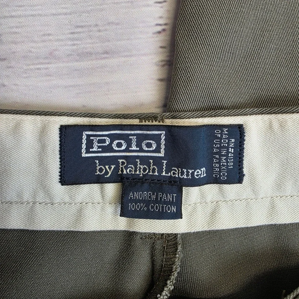 Polo Ralph Lauren‎ Andrew Pant Mens 36x28 Gray Pleated Cotton Chino Trousers